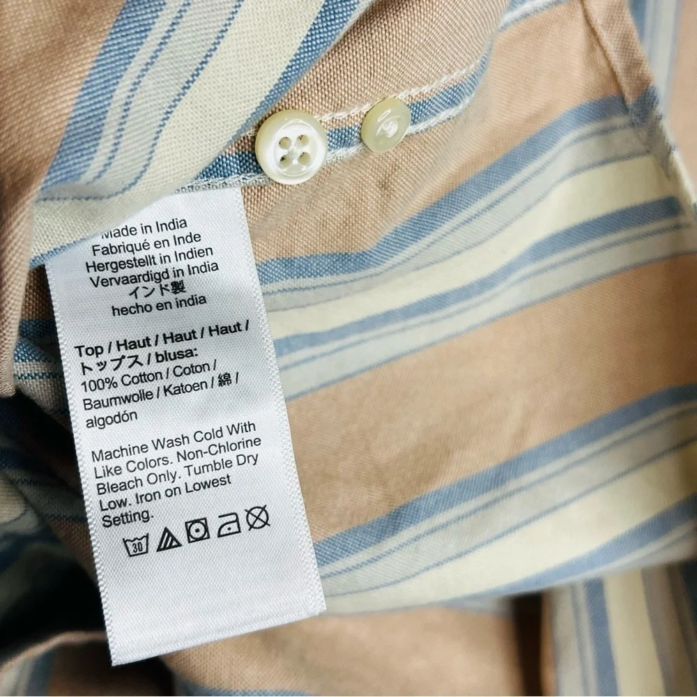 J. Crew The Broken-In Slim Organic Striped Oxford Shirt XL